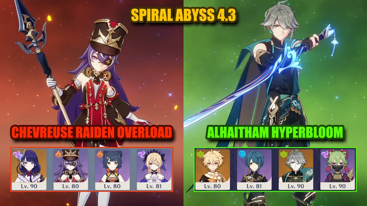 C0 Chevreuse Raiden Overload & C0 Alhaitham Hyperbloom | Spiral Abyss 4.3 | Genshin Impact