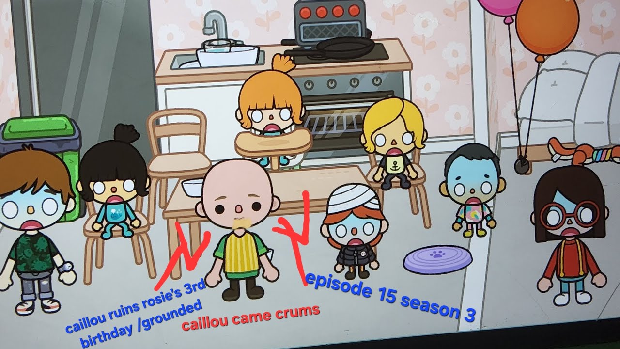 caillou gets grounded E15 S3 caillou ruins rosie's 3rd birthday /grounded