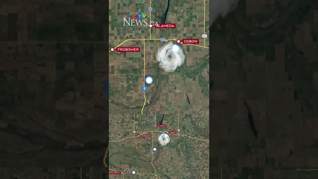 Где именно прошел торнадо в Оксбоу, Саскачеван, и какие разрушения он оставил