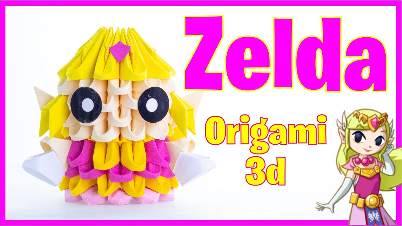 Cómo Hacer a ZELDA de ORIGAMI 3d 💗💗💗 110 Piezas (FÁCIL) Tutorial Paso a Paso