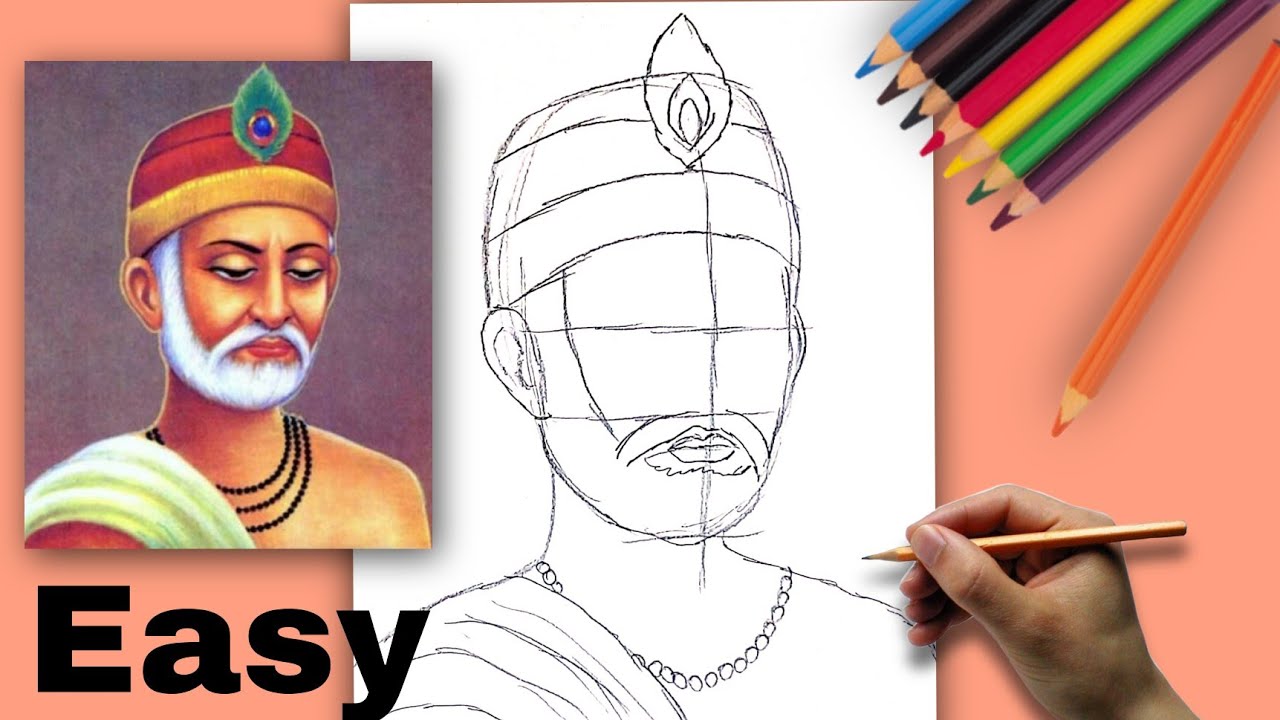 How to Draw saint Kabir Das ji Step by step | Kabir Das Drawing