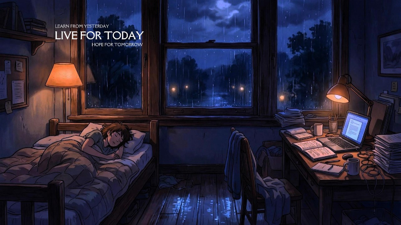 🔴 LIVE Rain for Sleep & Meditation | Cozy Night Lo-Fi Ambience