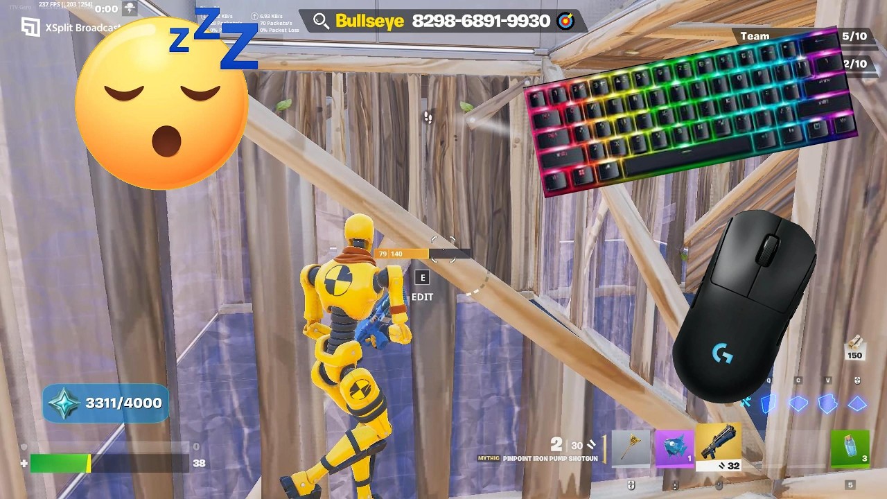 Fortnite Piece Control 1V1 KBM Gameplay (240FPS)
