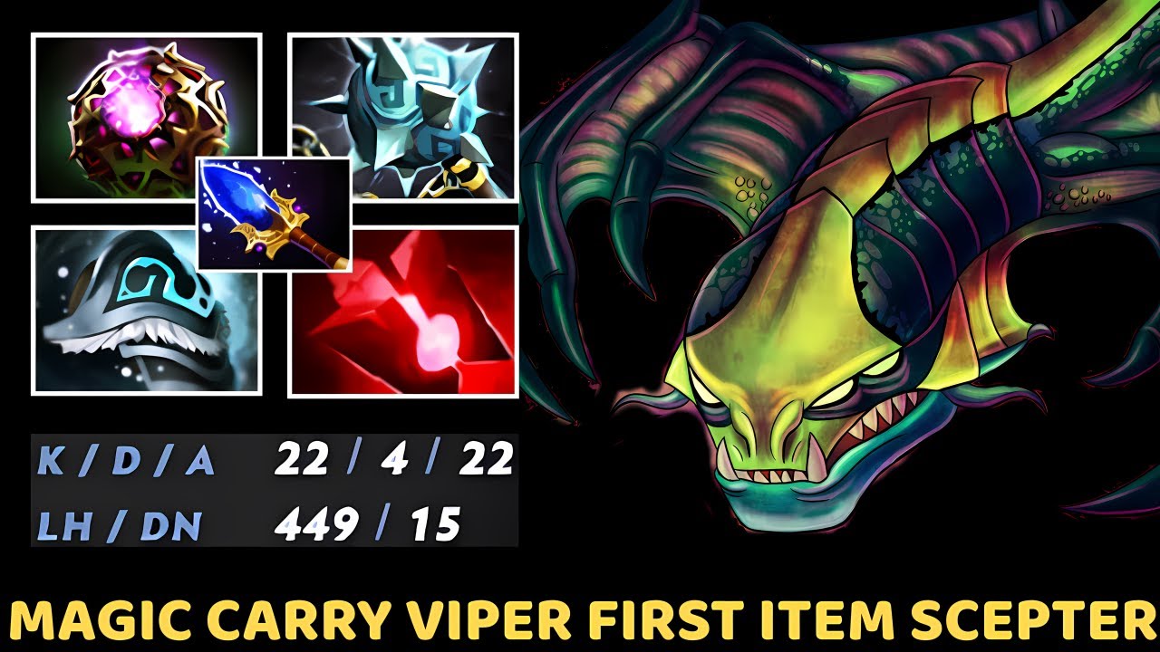VIPER Magic Carry Fırst Item Scepter No Mercy 7.39 Dota 2