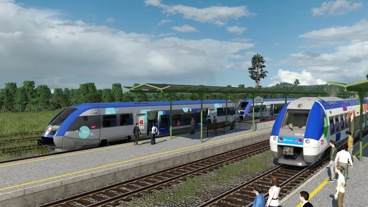 Transport Fever 2 : Cab ride en AGC de Rennes à Granville ! Episode 32
