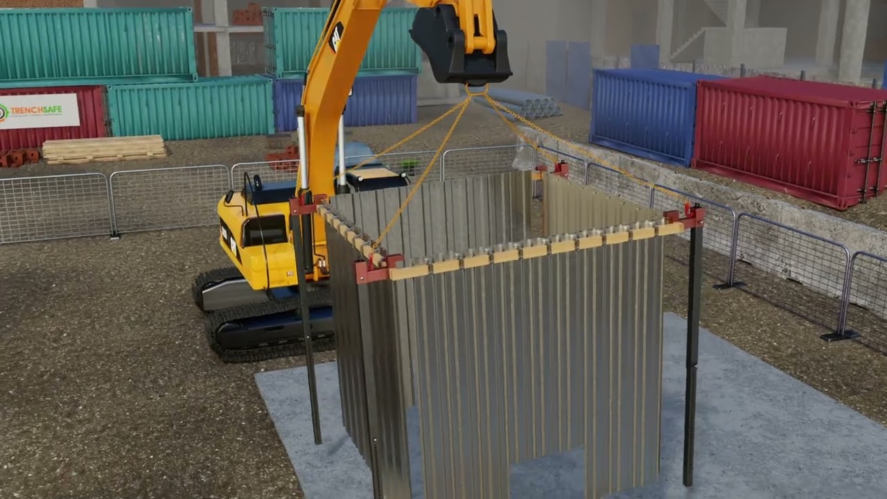 TrenchSafe shoring sheet Installation .