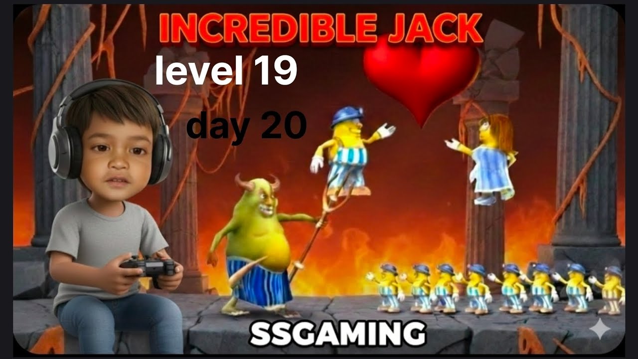 The incredible😁 jack level 19 challenge day 20 SS GAMING #gaming video 