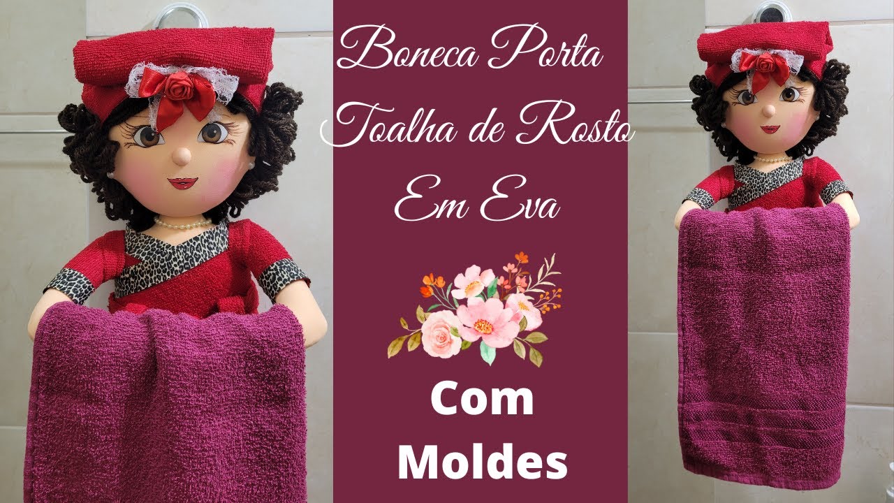 BONECA PORTA TOALHA DE ROSTO EM EVA COM MOLDES