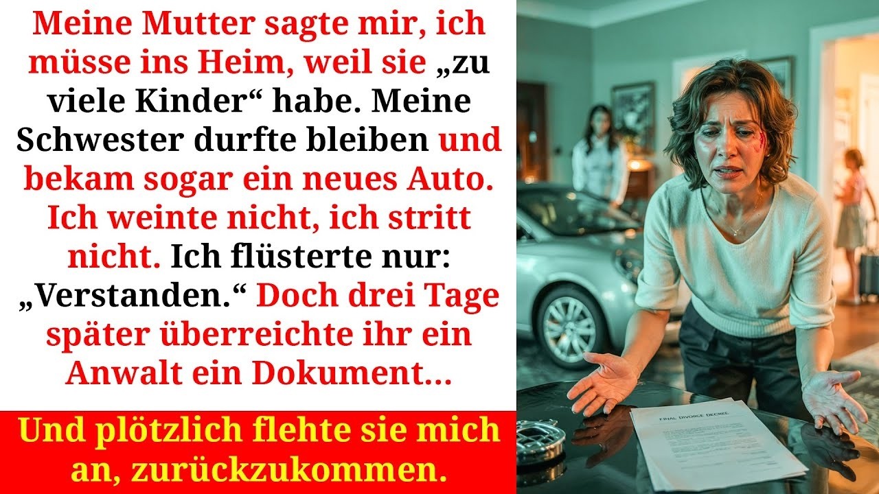 meine mutter schickte mich ins heim drei tage später flehte sie mich zurückzunehmen