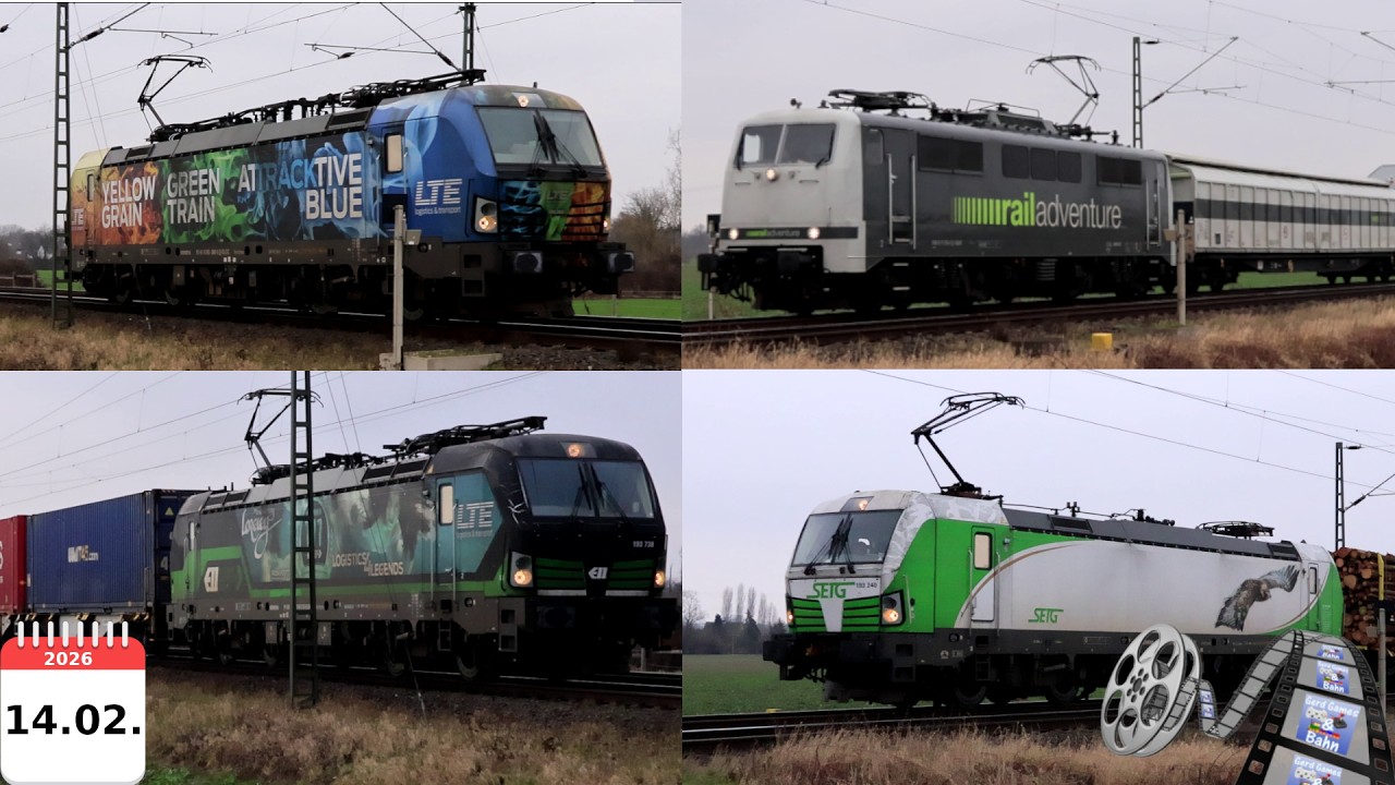 Trainspotting #1051 - 4k60 - 14.02.2025 Bösinghoven Bahnübergang alle Zugsichtungen