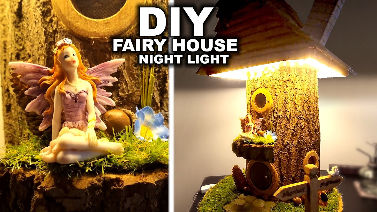 Fairy House Bedside Lamp / Children's Nightlight (DIY Woodworking Ideas)