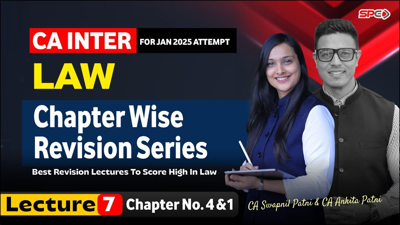 CA Inter Law | Lec 7 I Chapter No 1 & 4 | Chapter-wise Revision | Jan 25 | CA Swapnil  Patni