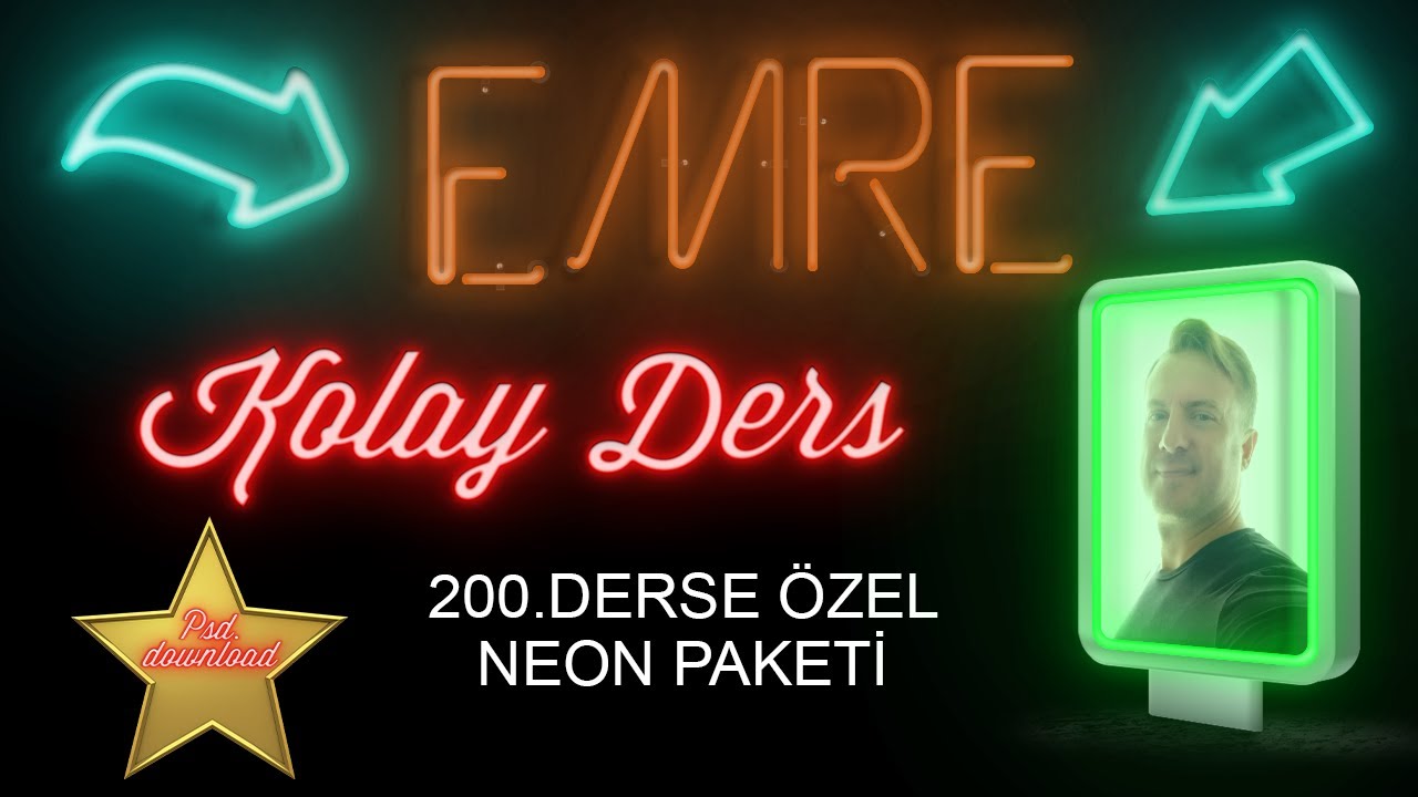 Photoshop Hazır Neon Psd  Paketleri.Photoshop Dersleri.Photoshop Eğitim Seti.
