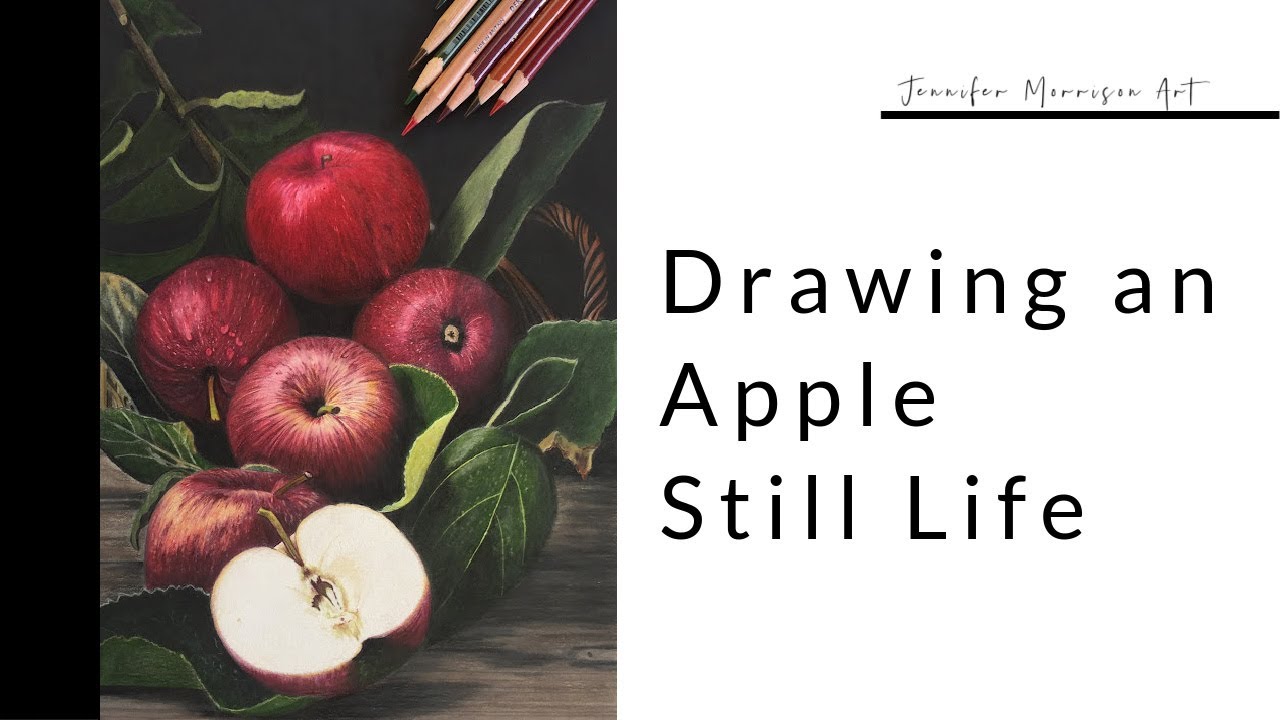 Drawing an Apple Still Life with Colored Pencils