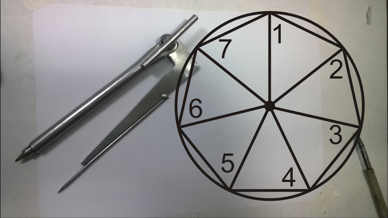 Traçado flange de 7 furos - Heptágono  polygons