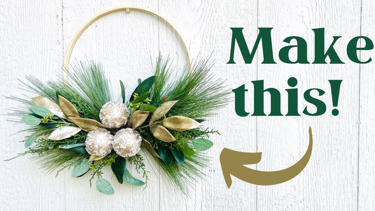 How to make a hoop wreath for Christmas! The easy way to make a hoop wreath