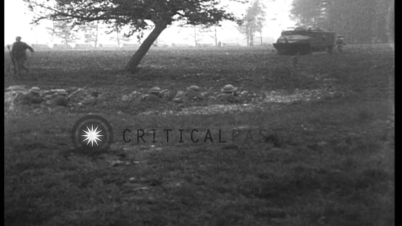 United States 328th Tank Battalion practices maneuvers in France during World War...HD Stock Footage