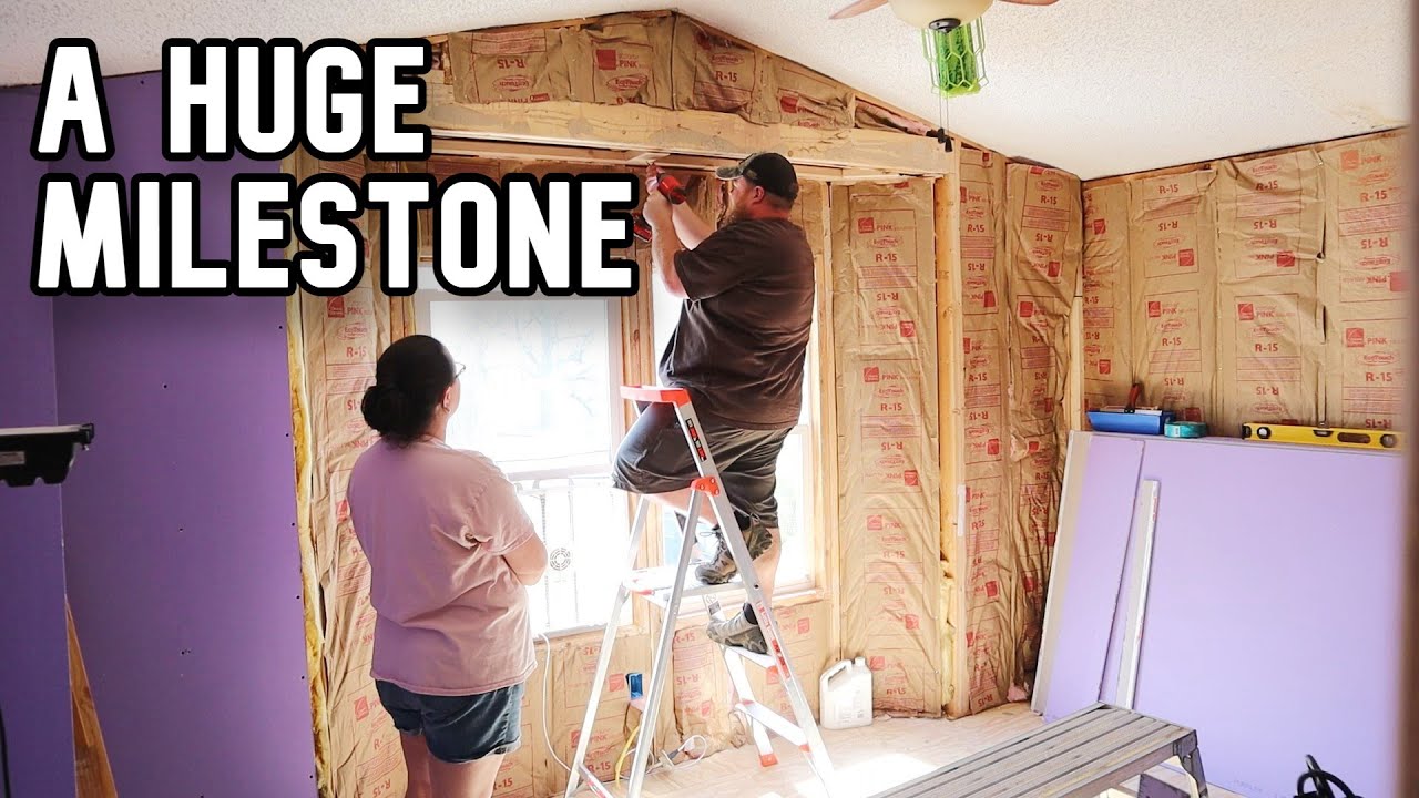 COMPLETE Bedroom Drywall Install - Mobile Home Renovation