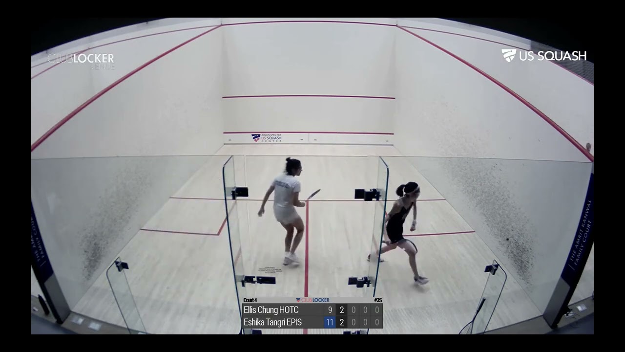 Ellis Chung (navy dress) vs. Eshika Tangri, 2.25.23 - 2023 U.S. High School Nationals