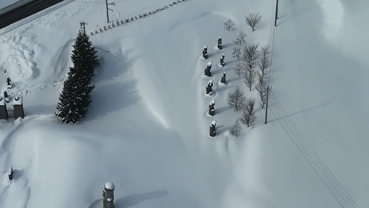 DJI Mavic 3 drone flight, Makomanai Takino Cemetery, Hokkaido, Japan, 2023-02-18
