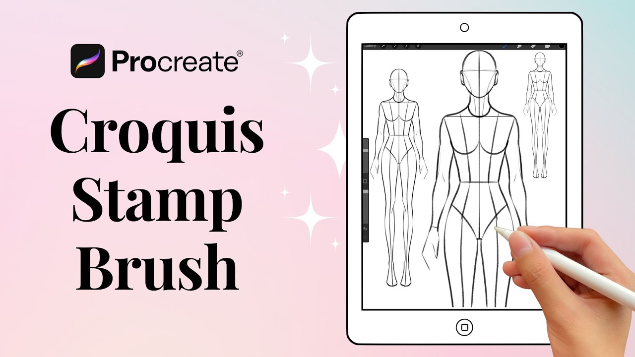 Как нарисовать эскиз модной одежды в Procreate (создать собственную кисть-штамп для рисунка)