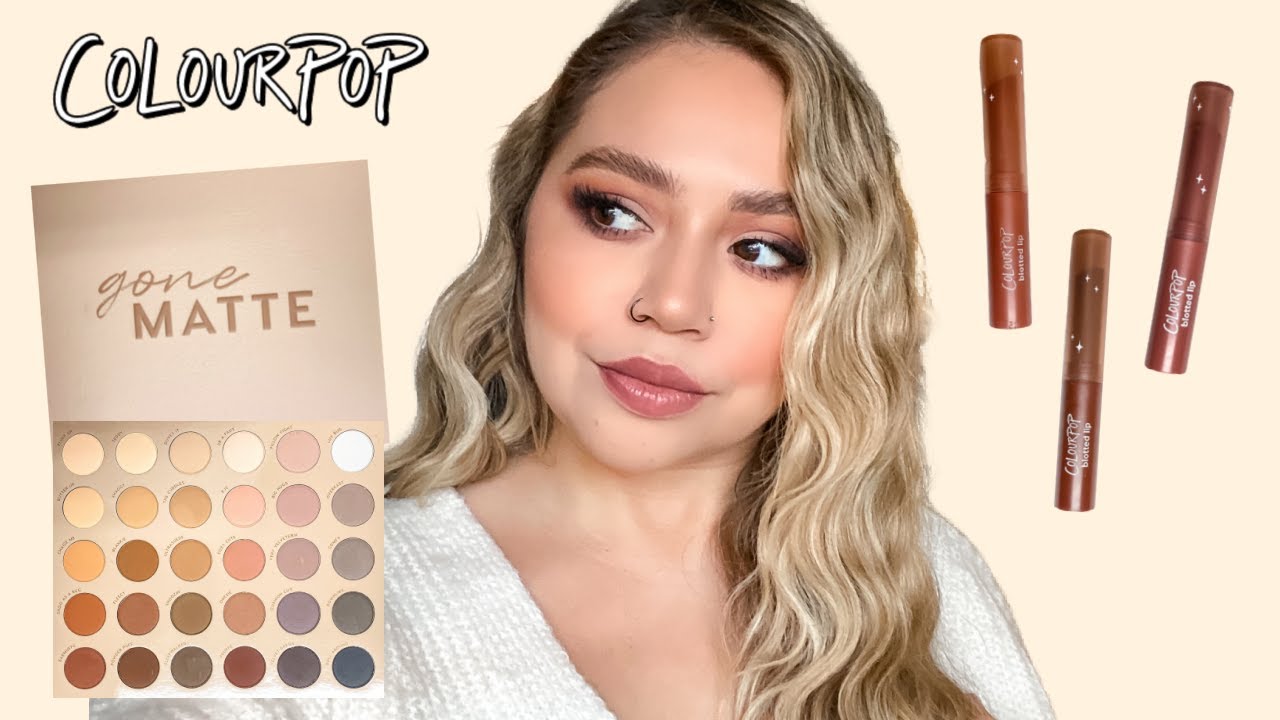 COLOURPOP GONE MATTE PALETTE + NEW BLOTTED LIPS | SWATCHES, REVIEW + TUTORIAL | Makeupbytreenz