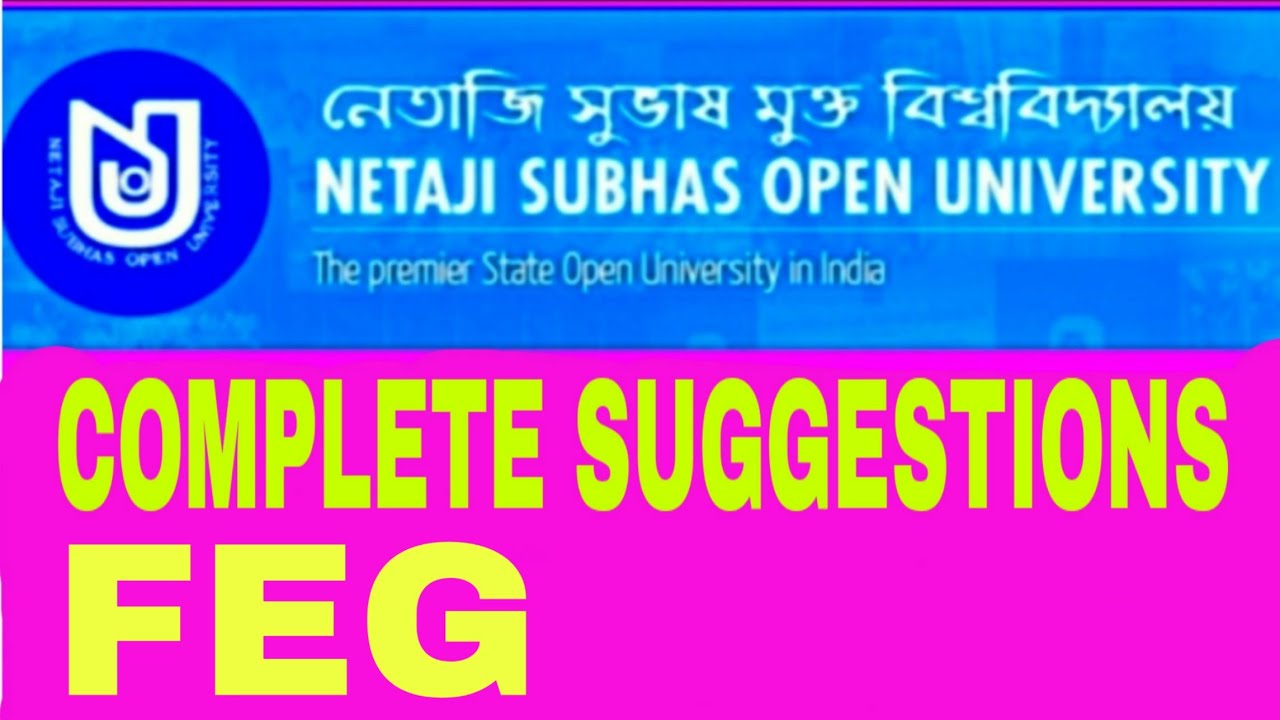 NSOU FEG COMPLETE SUGGESTION