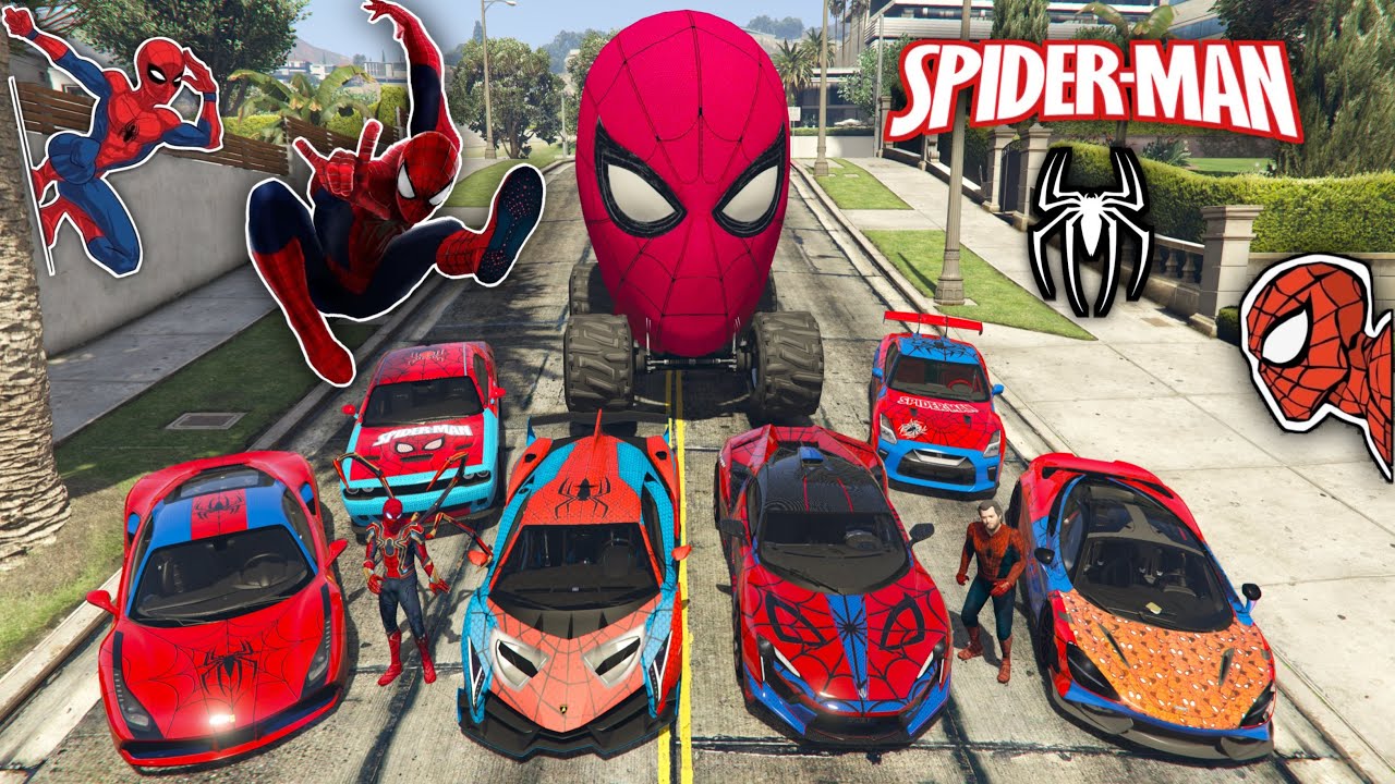 GTA 5 - Stealing SpiderMan Cars With Michael | (Real Life Cars #85)