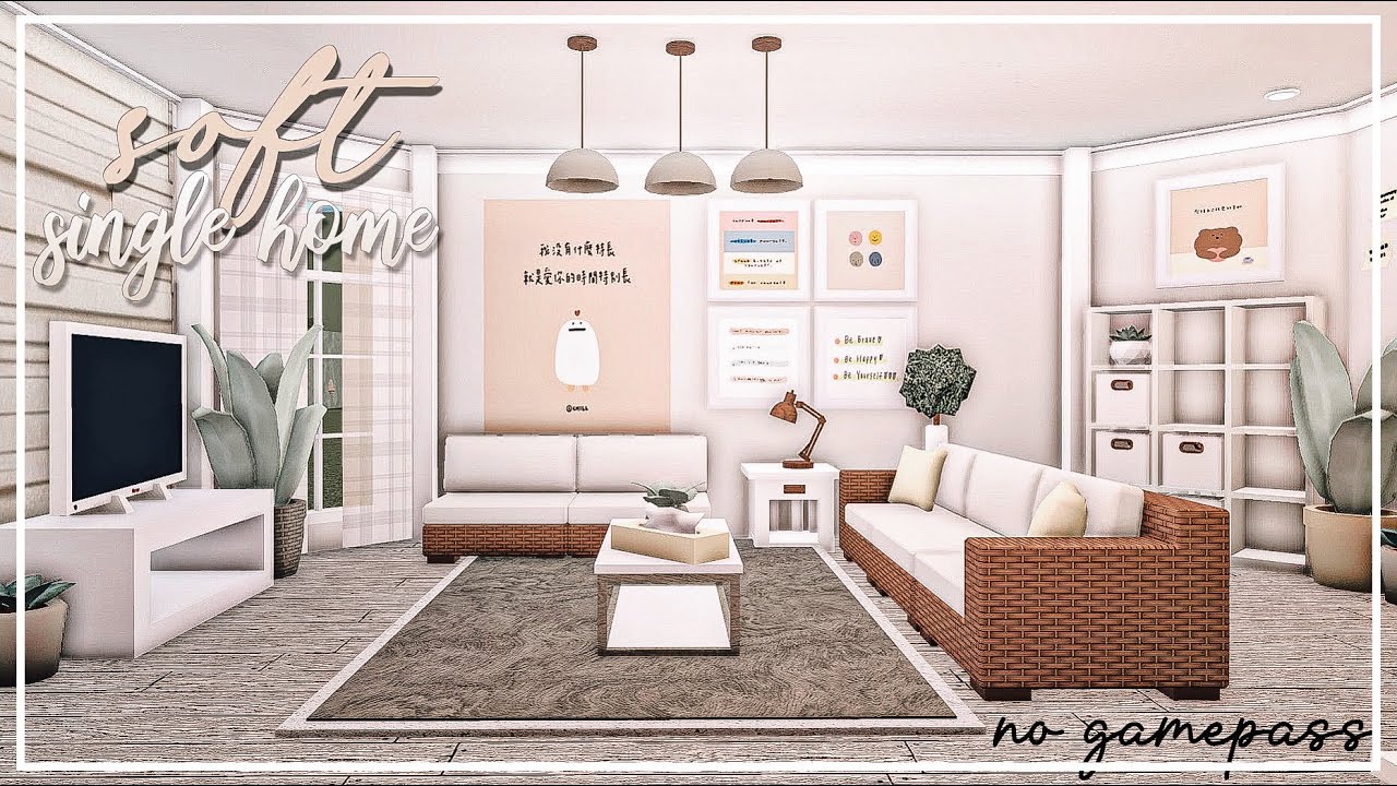 BLOXBURG: Soft Single One-Story Home 🤍 (NO GAMEPASS)