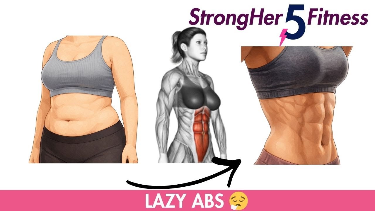 5-Minute Lazy Abs Workout | Lying Down Core Burn, No Equipment Animated Fitness