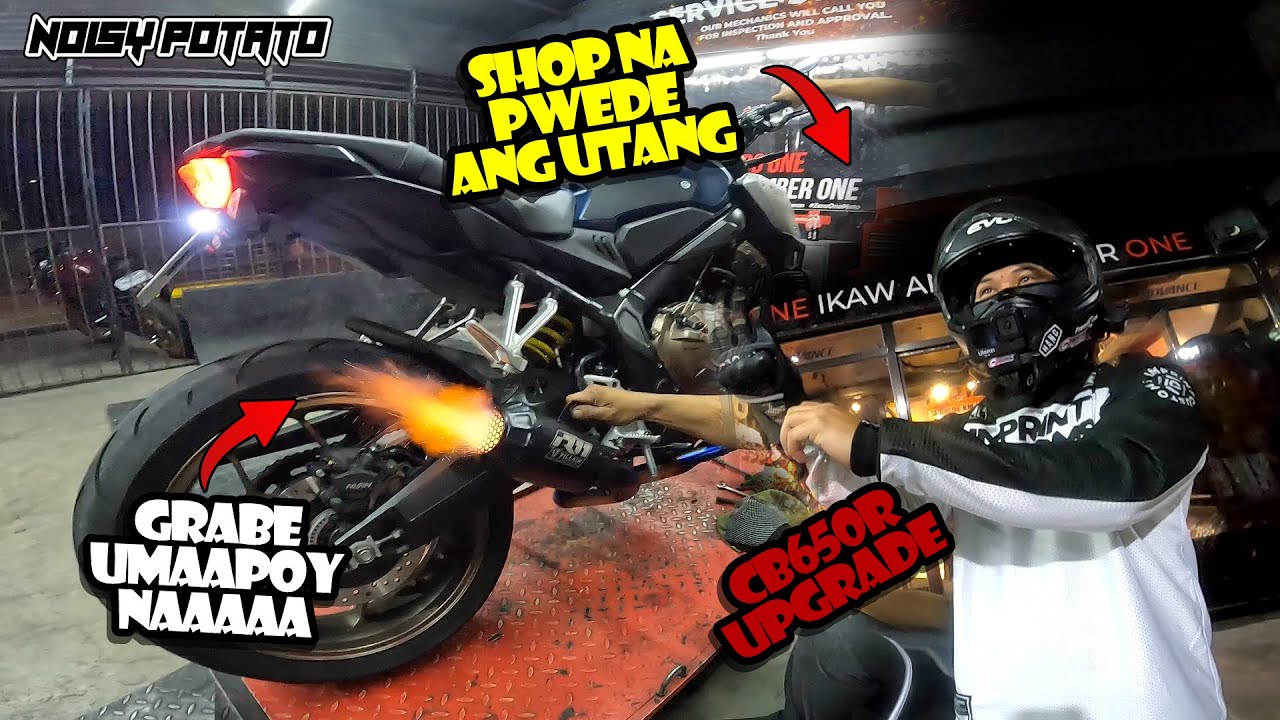 MATAPOS ANG ARAW NG AKSIDENTE SA BIG BIKE- CB650R MUFFLER UPGRADE - NOISY POTATO