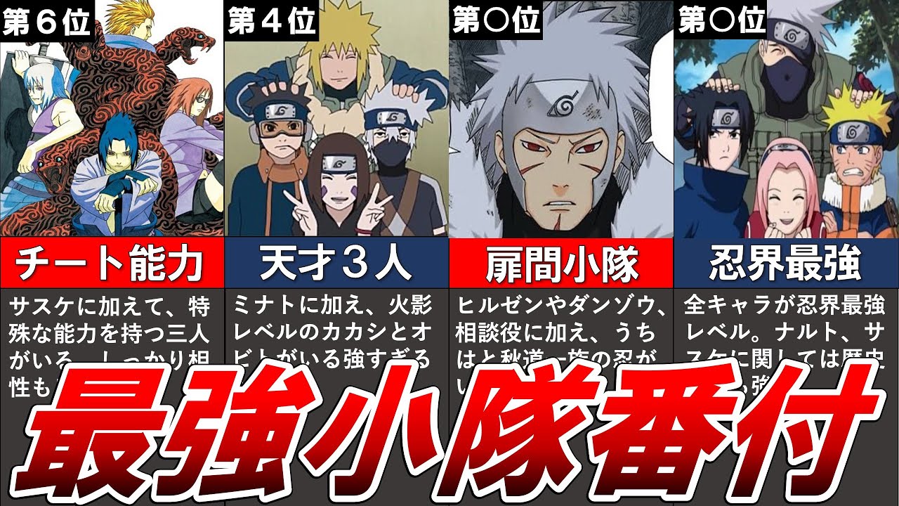 【NARUTO】圧倒的すぎる...最強小隊ランキングTOP8【ナルト解説・考察】