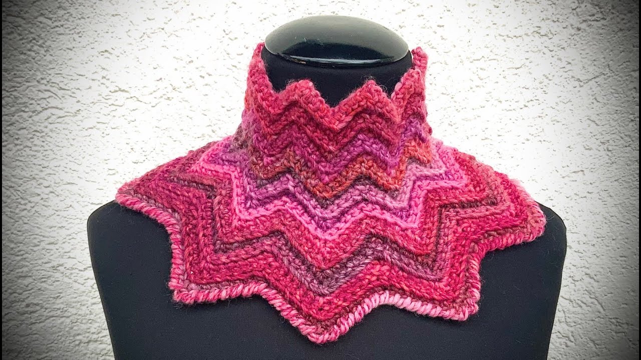 ZICK ZACK KRAGEN aus Verlaufswolle#häkeln #petraperle #haekelanleitung #schalkragen #loop #crochet