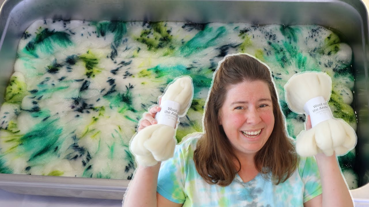 Immersion Speckles on Roving with Acid Dye Powders; Dyeing Speckled Unspun Fiber (Dyepot Weekly 577)