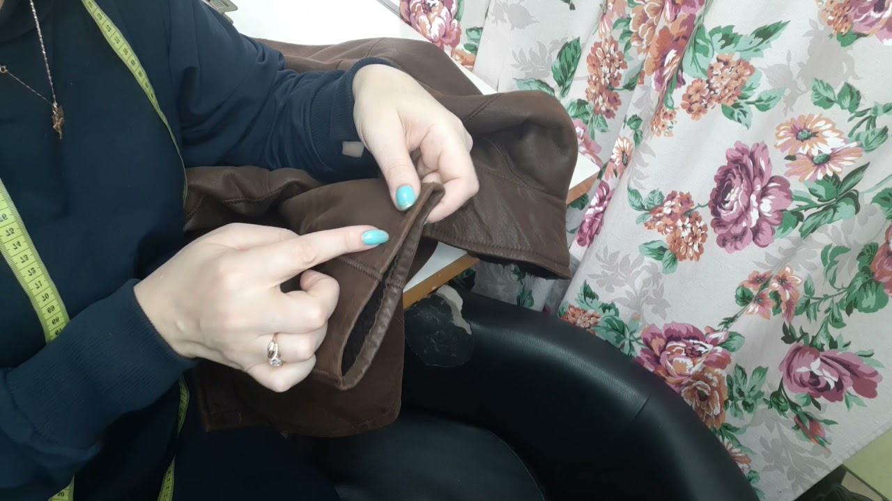 КАК ОБРЕЗАТЬ ДЛИНУ РУКАВА В ДУБЛЁНКЕ.