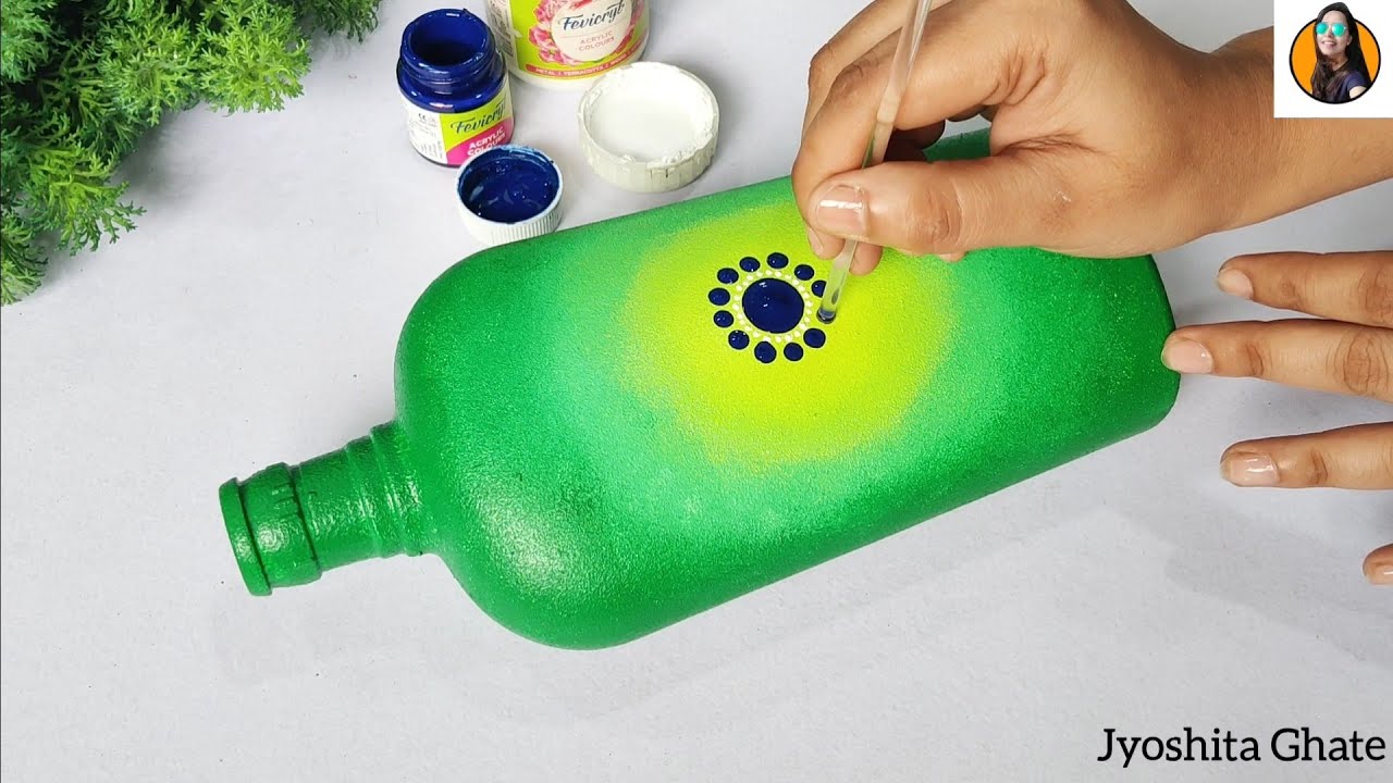 Beautiful Dot Art On Glass Bottle| DIY Bottle Art| Easy & Elegant Bottle Decoration| Jyoshita Ghate|