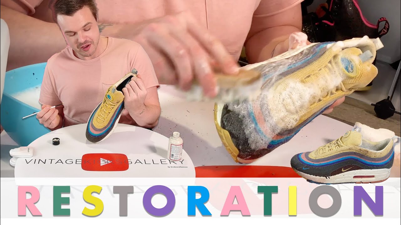 Sean Wotherspoon Air Max 97/1 Sneaker Restoration- How to SAFELY clean + restore (Using Fire..)