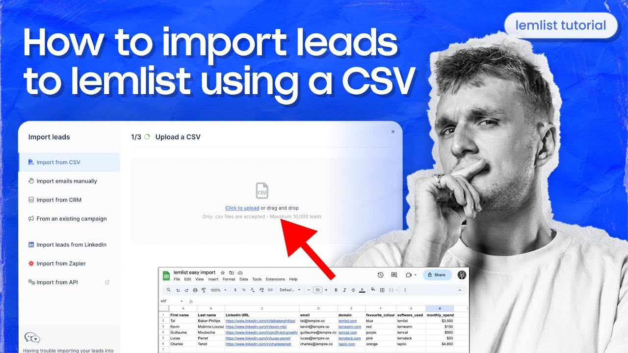 How to import leads to lemlist using a CSV [lemlist tutorial]