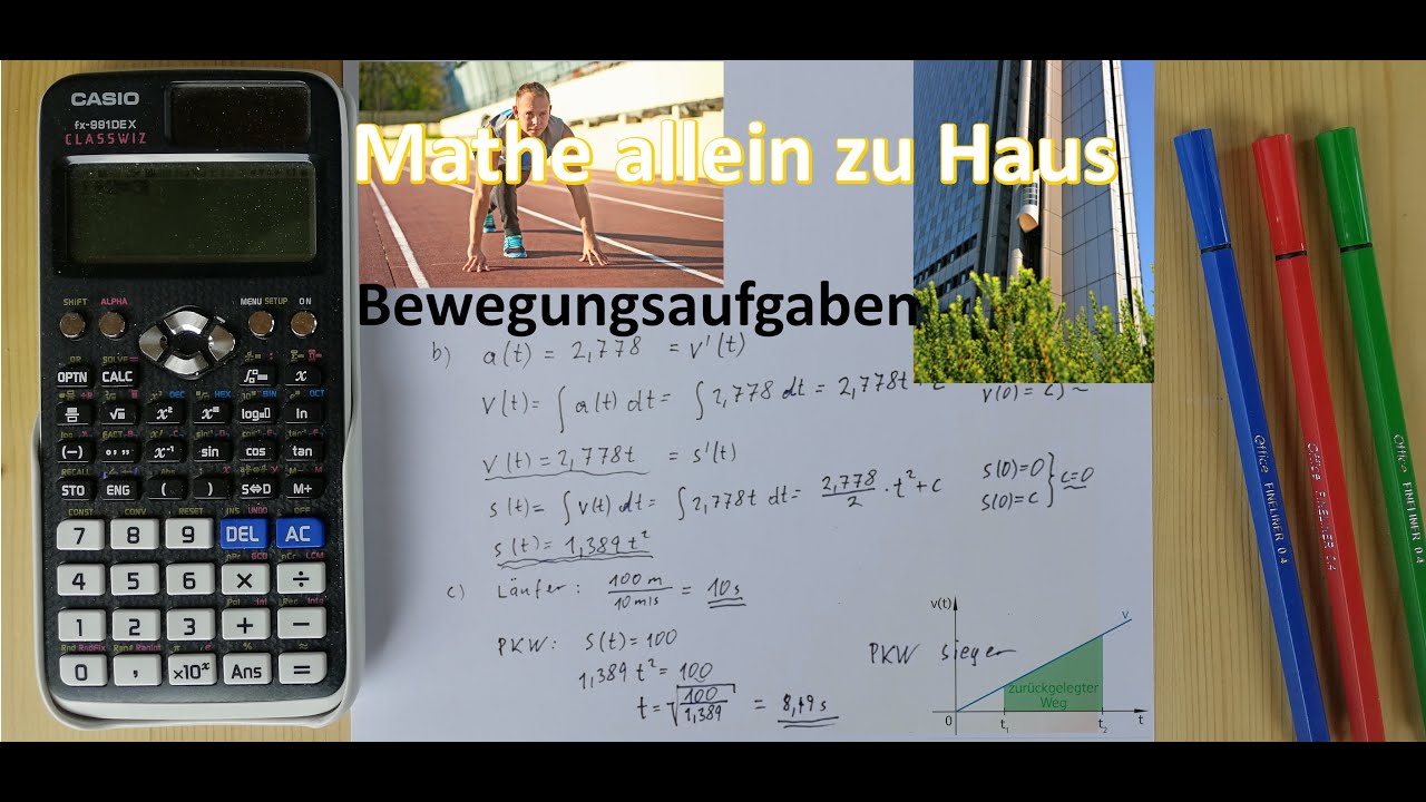 Bewegungsaufgaben mit dem Integral lösen | Mathe allein zu Haus