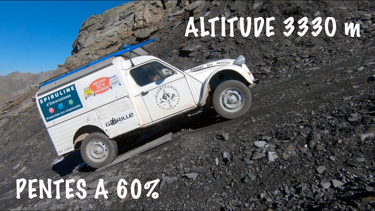Les plus hauts sommets des Alpes en 2CV 4x4 et Fat Bike , Pic Blanc, Cime Caron, Chaberton.