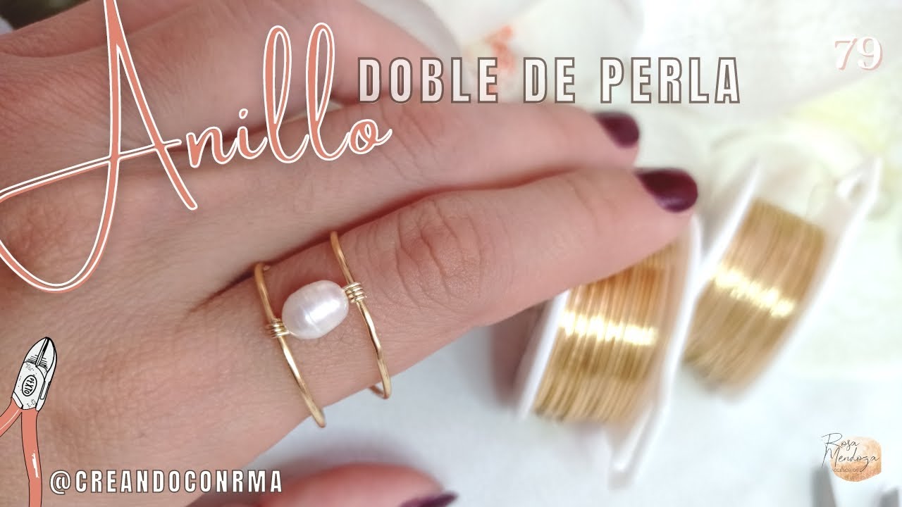ANILLO DE PERLA EN ALAMBRISMO 🦪~ Ideas de anillos fáciles