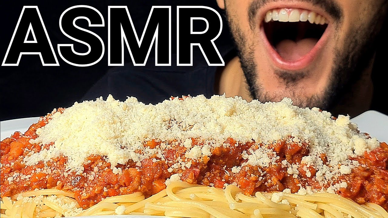 ASMR SPAGHETTI BOLOGNESE PARMESAN PASTA (EATING SOUNDS) NO TALKING MUKBANG