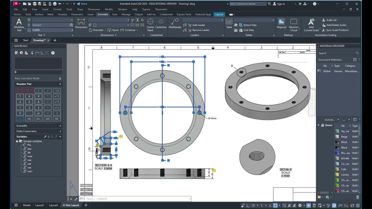 Simple AutoCAD Flanch Drawing