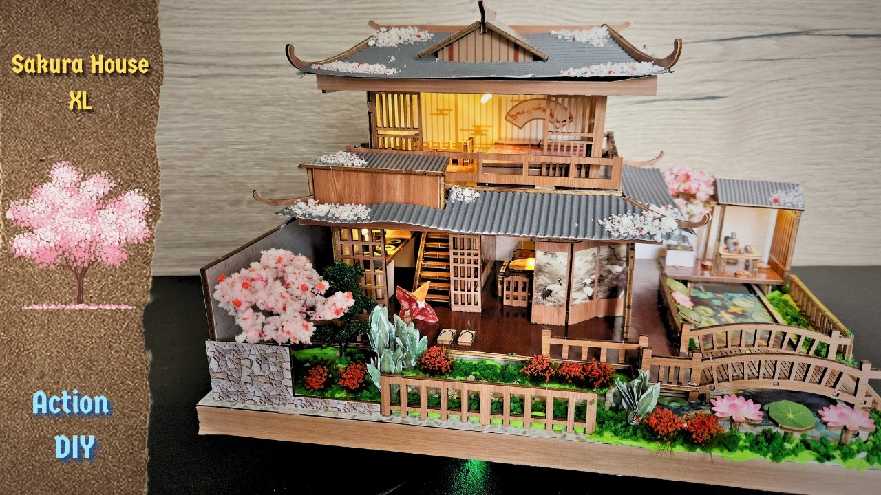 XL Sakura House Miniature - Craft World | Action DIY | Relaxing Video