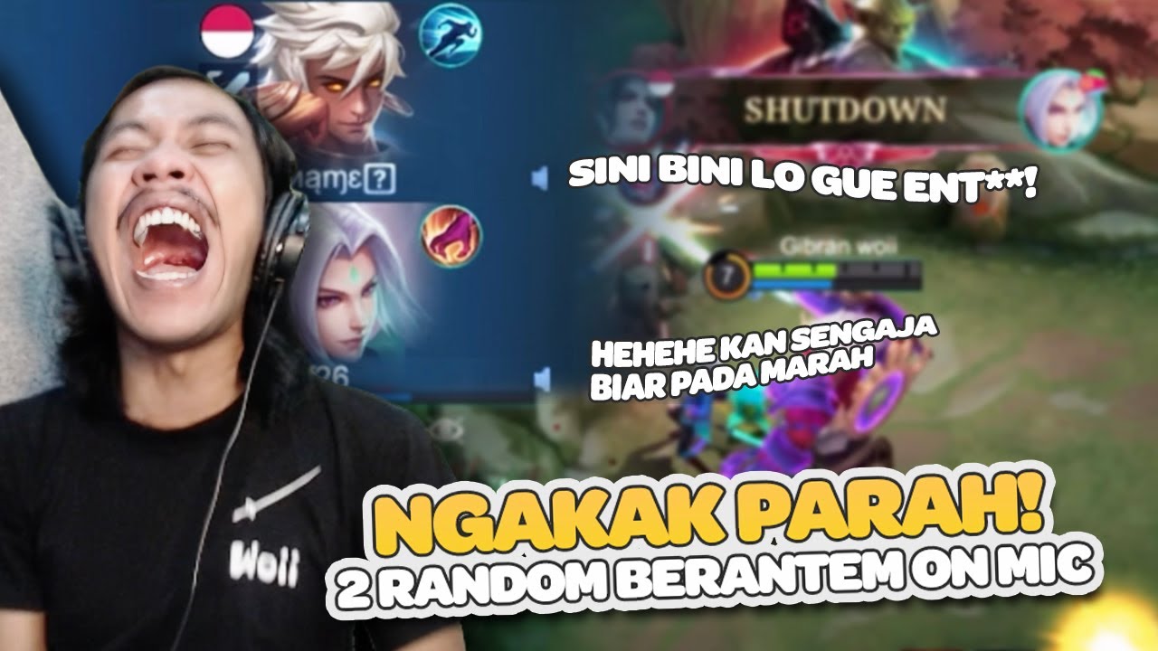 GUE GAK KUAT! INI NGAKAK PARAH WKWKWK | 2 Random On Mic Langsung Berantem - Mobile Legends