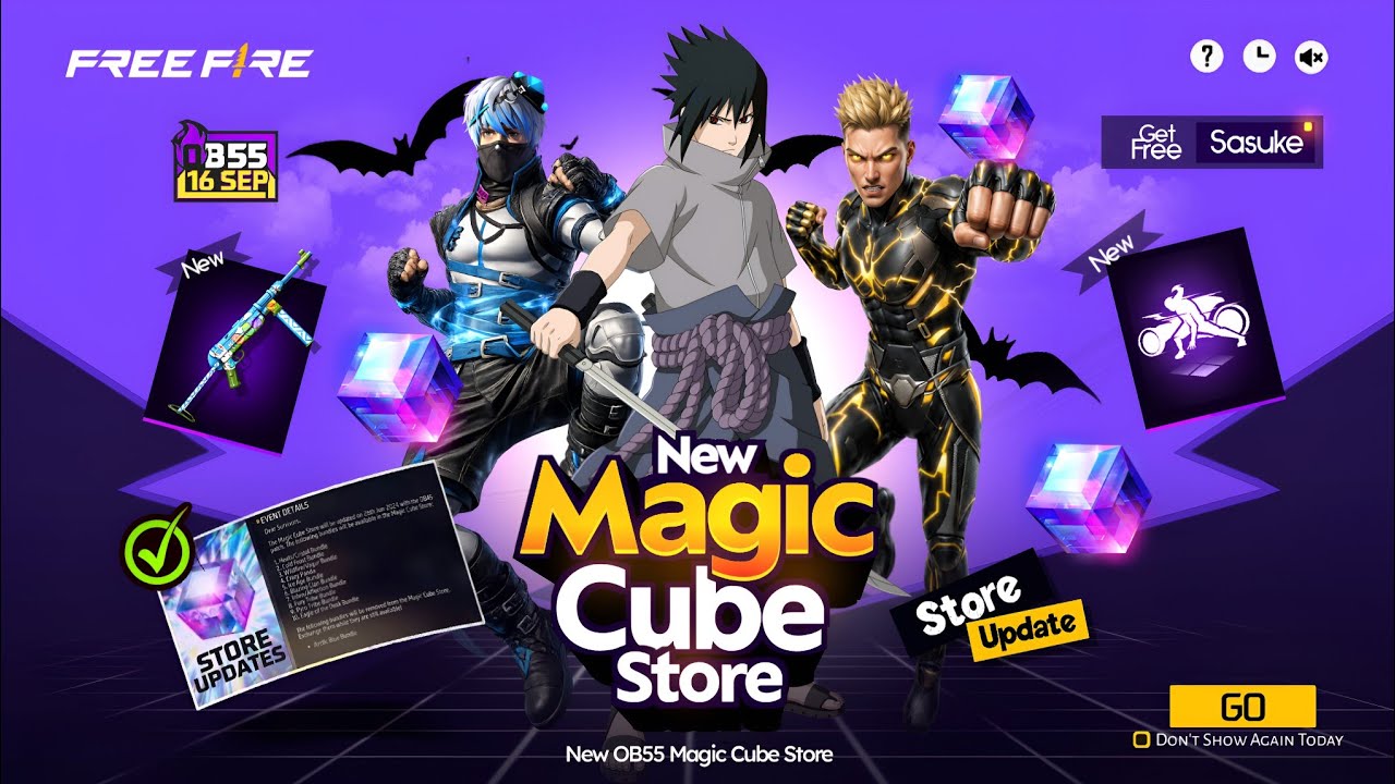 Free Sasuke Bundle🤩Magic Cube💥 FF Token Store Update | Free Fire New Event | FF New Event bd Server