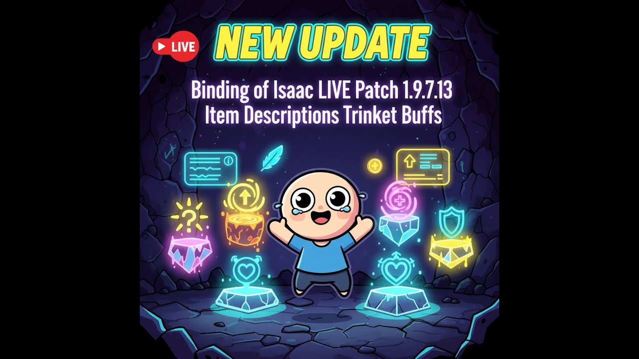 🔴 LIVE  Binding of Isaac Patch 1 9 7 13   NEW Item Descriptions, Trinket Buffs & Devil Deal Changes