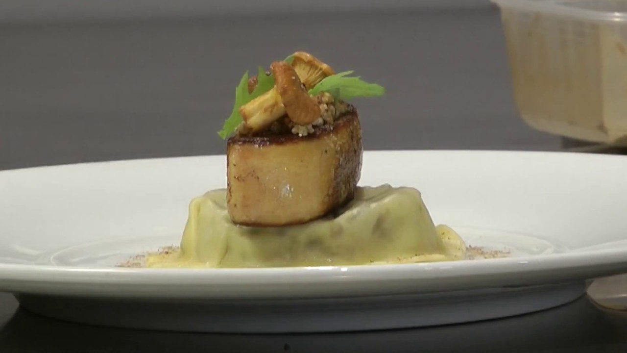L'ENVERS DU DÉCOR - Les Herbiers - Foie gras poêlé raviole de champignons, sarrasin soufflé
