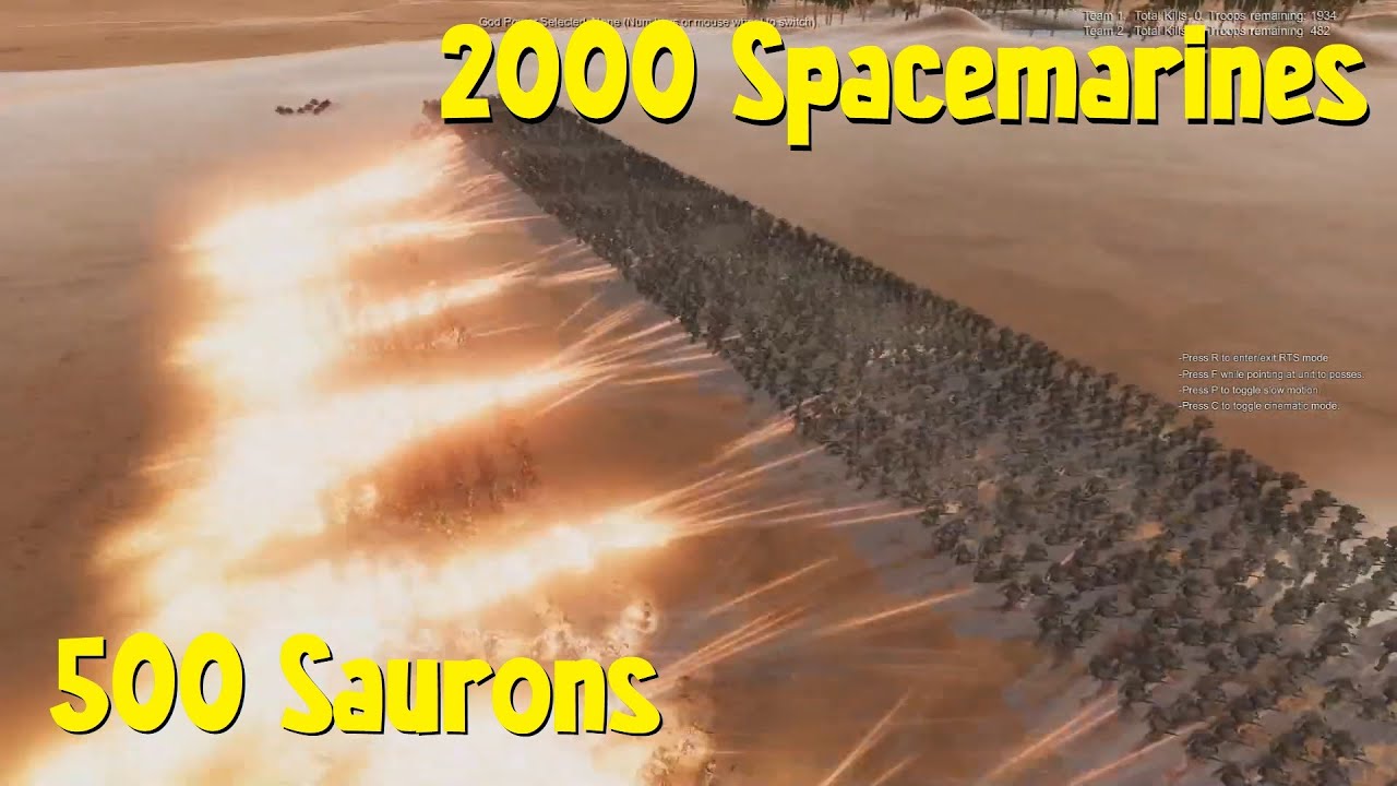 2000 Spacemarines vs. 500 Sauron [INSANE] | UEBS2