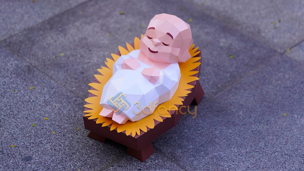 DIY Baby Jesus Nativity Papercraft – Cricut SVG 3D Assembly Tutorial (Step-by-Step Guide)